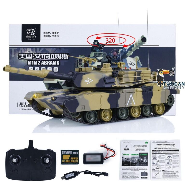 2.4G Heng Long 3816 1/24 US M1M2 ABRAMS RC Battle Tank