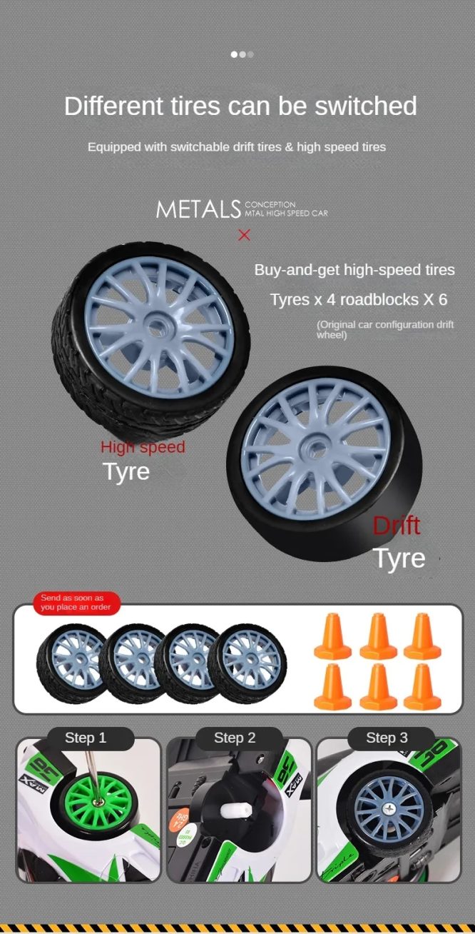 1/24 2.4G 4WD Drift HB Toys LED Light On-Road Vehicles - Image 6