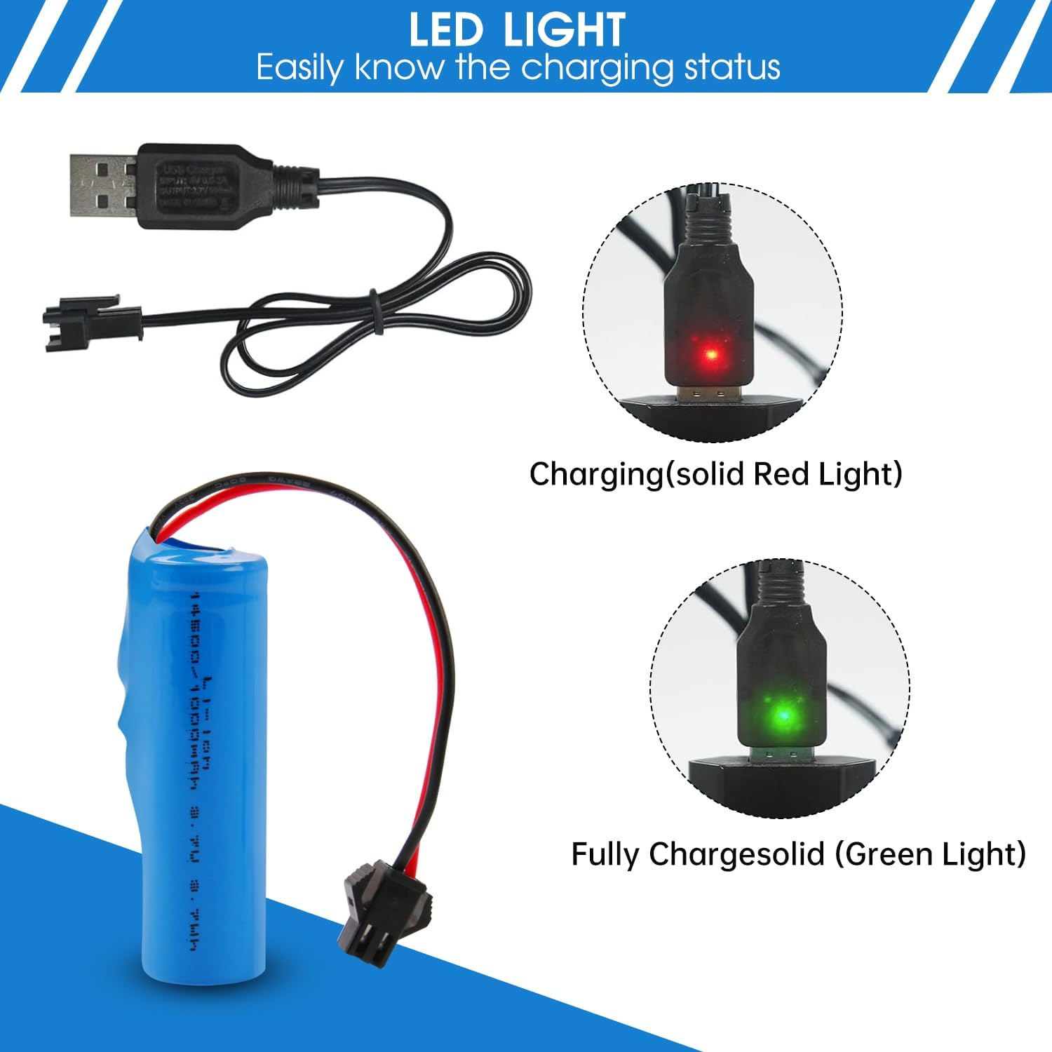 3.7V 1000mAh Li-ion Rechargeable Battery - Image 2