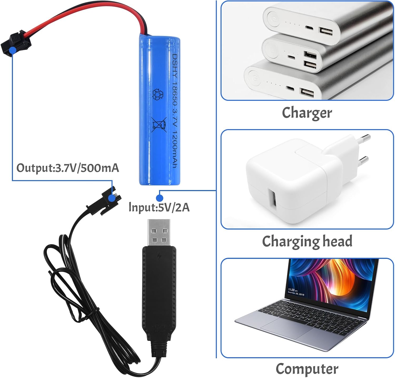 3.7V 1000mAh Li-ion Rechargeable Battery - Image 4